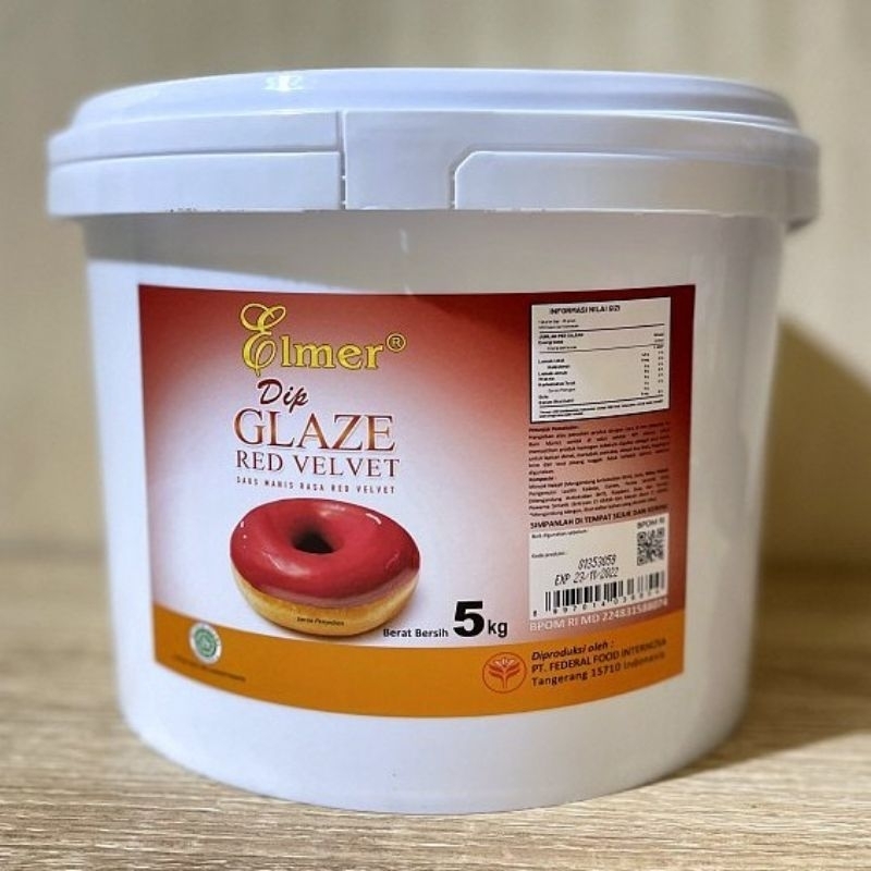 

Selai Toping Donat Dip Glaze Elmer Red Velvet Repack | 500gr | 250gr | [ Original ]