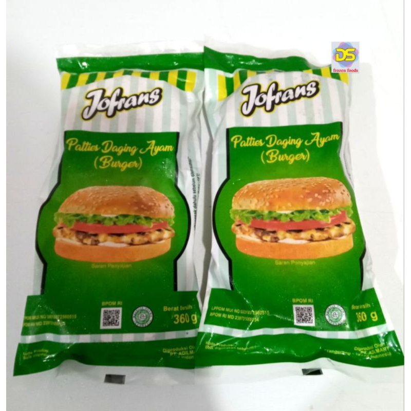 

JOFRANS PATTIES DAGING AYAM BURGER 360 GRAM
