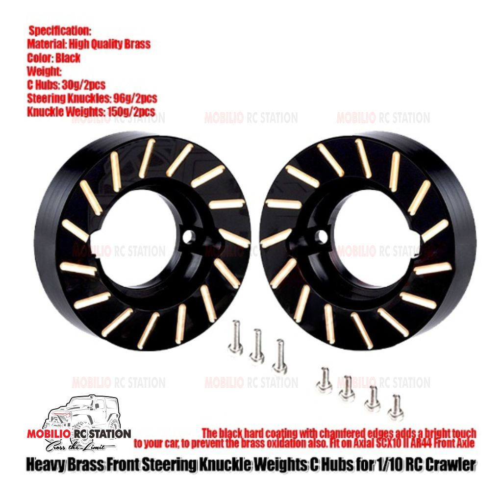 Heavy Brass Front Steering Knuckle Weights C Hubs for Axial SCX10 II