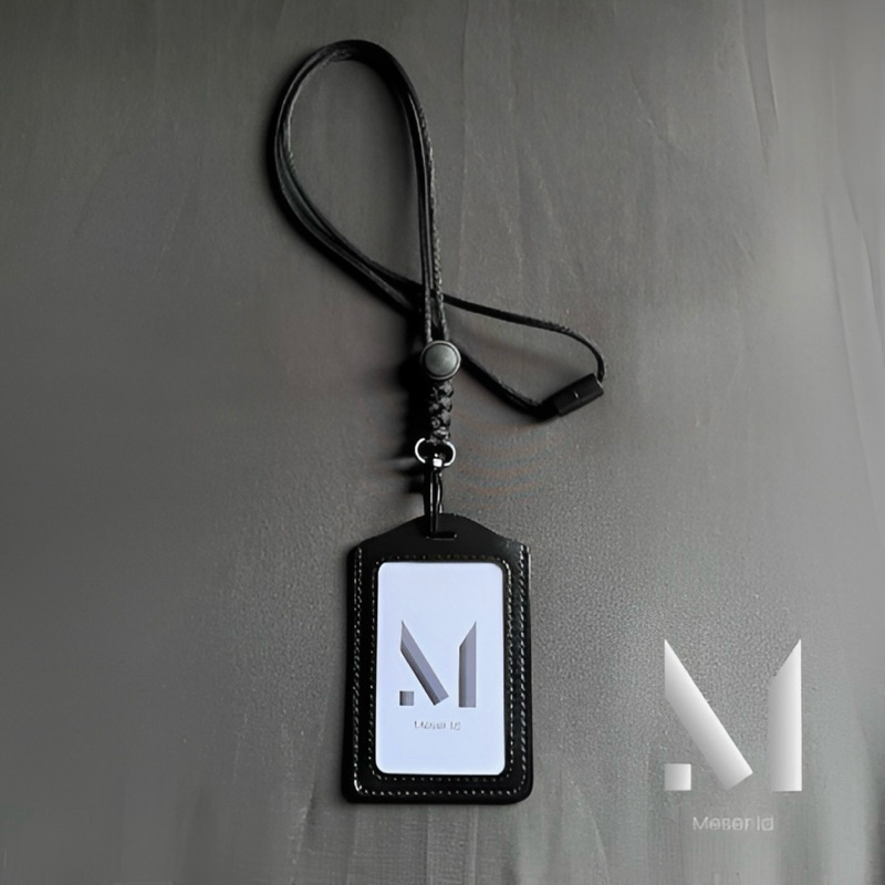 

Lanyard ID Card Holder PU Leather Tali Paracord 550lbs 4mm Gantungan Name Tag Pria Wanita