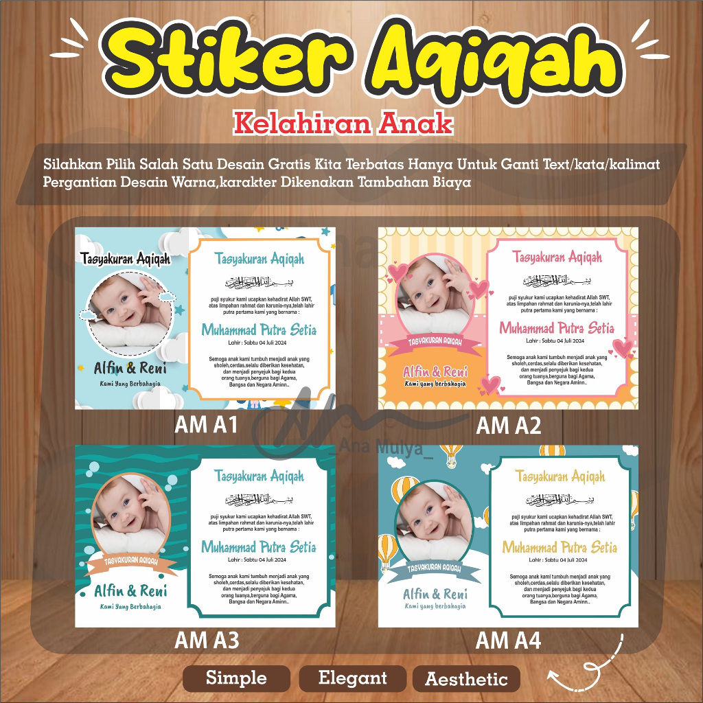

CETAK STIKER AQIQAH SYUKURAN BABY TEDAK SITEN BABY SHOWER AM A BEST SELLER