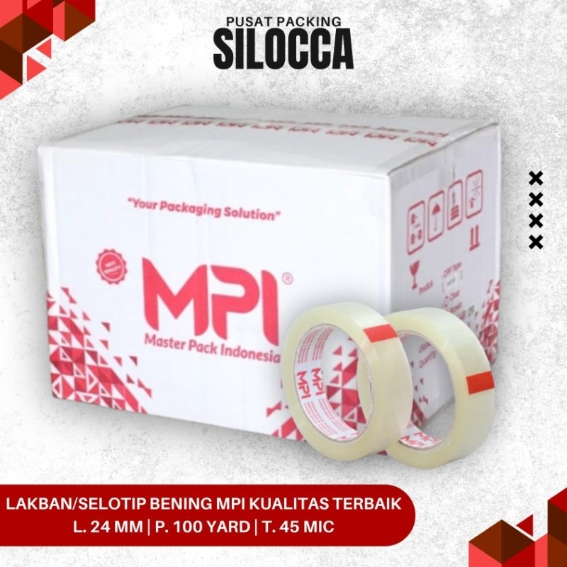 

1 KARTON ISI 144 SOLASI/SELOTIP/ISOLASI/SELOTIP/SOLATIP/LAKBAN 1 INCH ( 24 MM ) X 100 YARD MPI KUALITAS TERBAIK