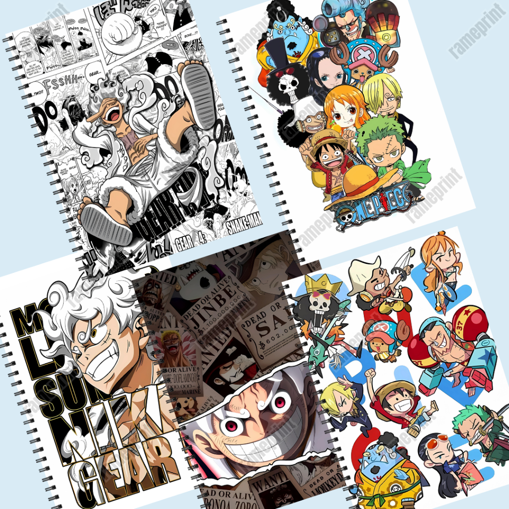 

Notebook Spiral A5 Anime One Piece Soft Cover 50 lembar/100halaman