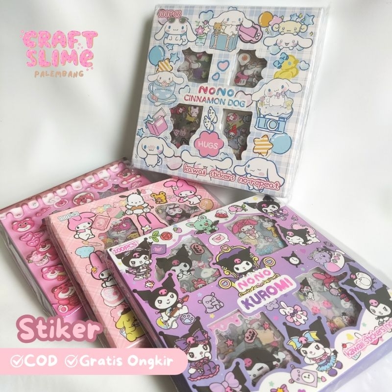 

Stiker Anak Motif Sanrio, Lotso, Melody, Kuromi, Cinamoroll dan Minecraft