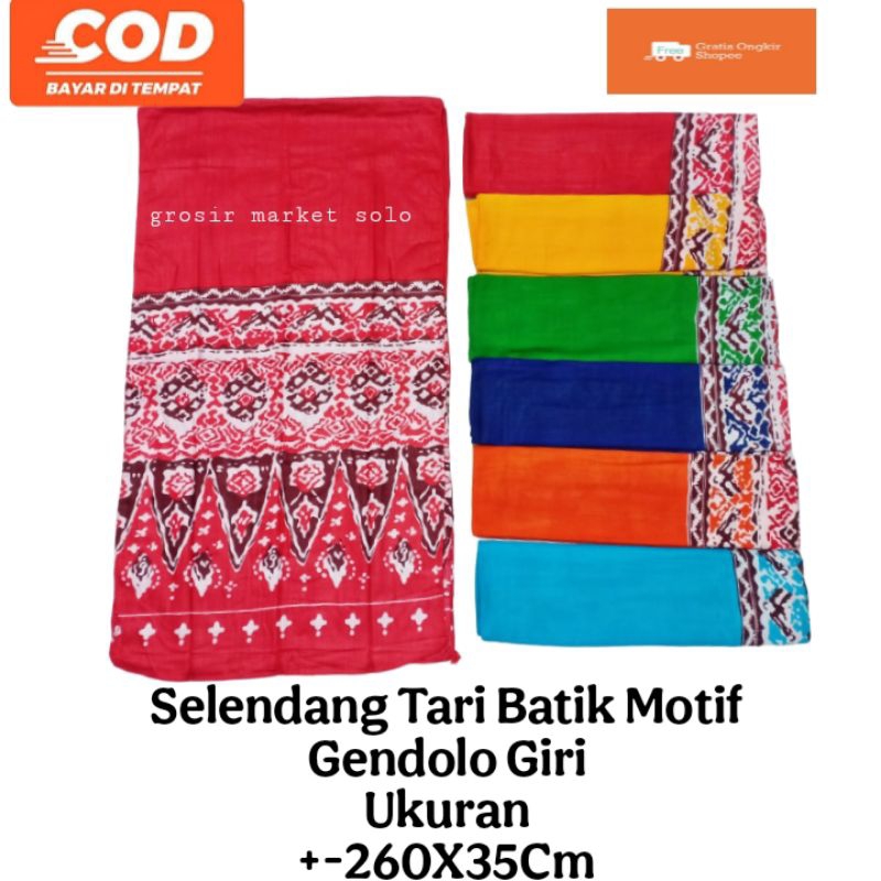 Selendang Tari Batik |Selendang Anak - Dewasa | Sampur Tari Batik | Selendang Tari Motif Batik Gendo