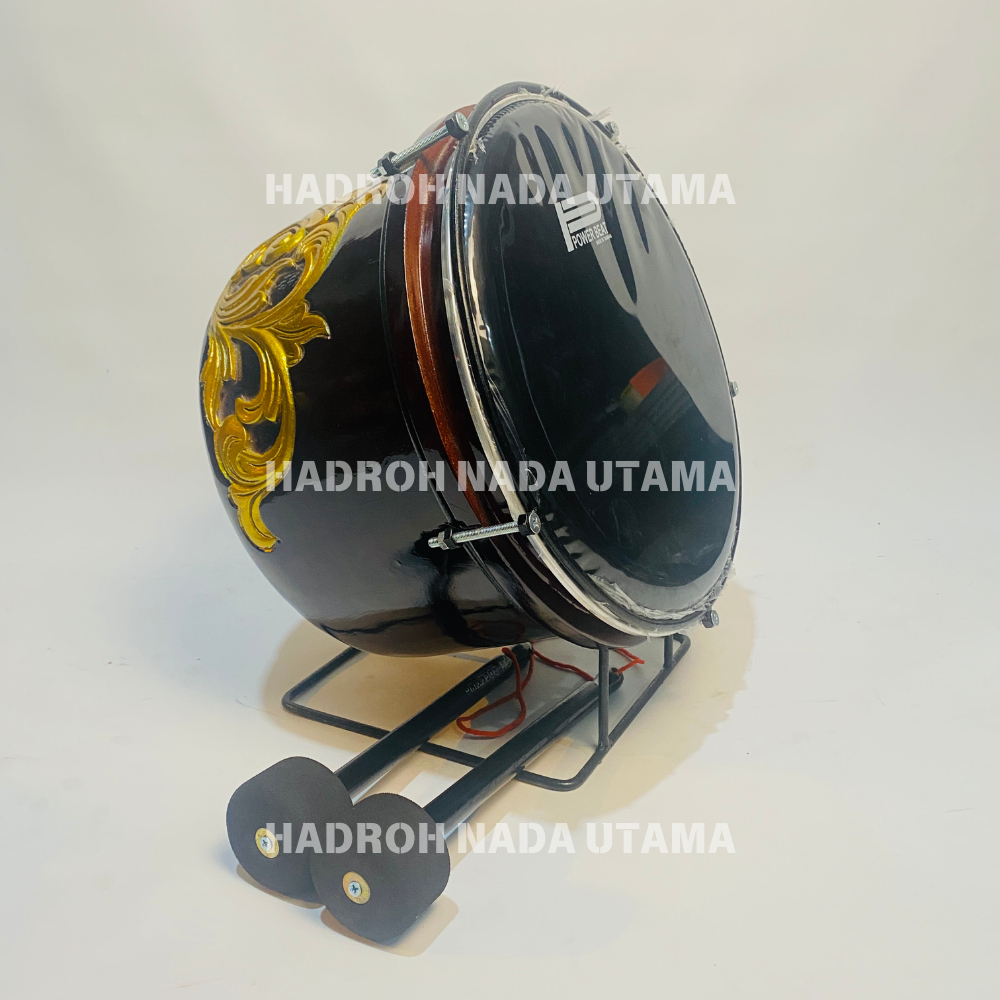 Bass Hadroh Ukir Jepara Motif Ukir Ukuran 14 inch Bass Rebana Qasidah Bas Banjari Terbangan Bass Mar