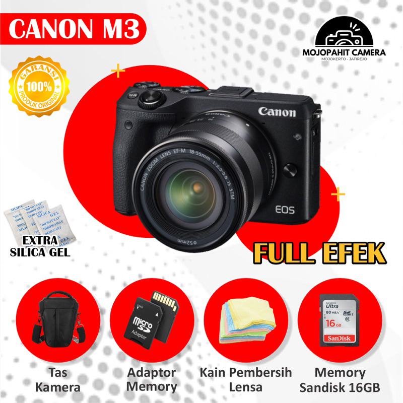 CANON EOS M3 LENSA 15-45MM SECOND BERGARANSI