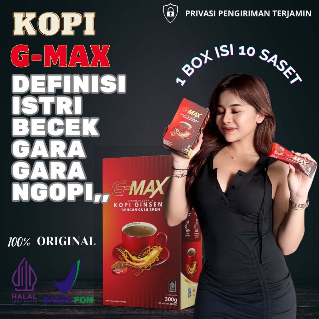 

KOPI G-MAX Minuman Penambah Stamina Tahan Lama Pria Dewasa Extra Gingseng Original100%