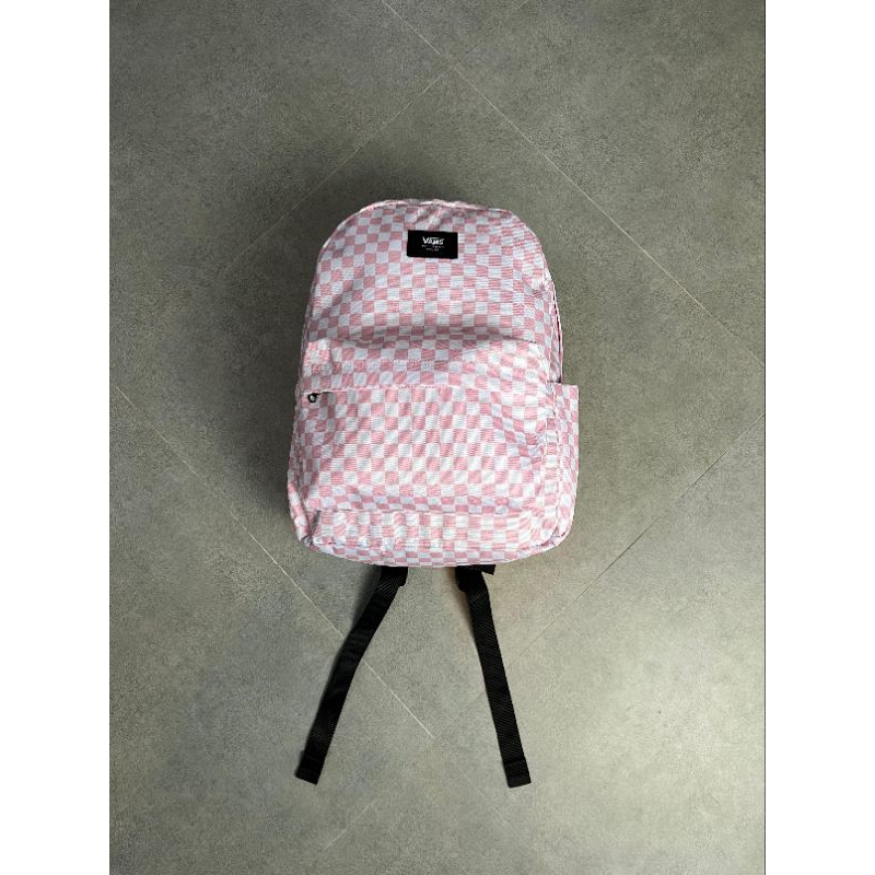 Tas Ransel , Tas Laptop Vans Old Skool H2O Backpack Checkerboard White Pink 22L 100%Original