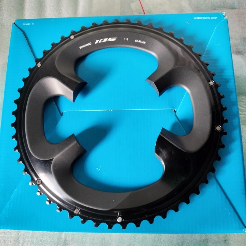 Chainring Shimano 105 R7000 Outer 53t bcd 110 4 baut made Japan bisa pasangkan pada crank arm Claris