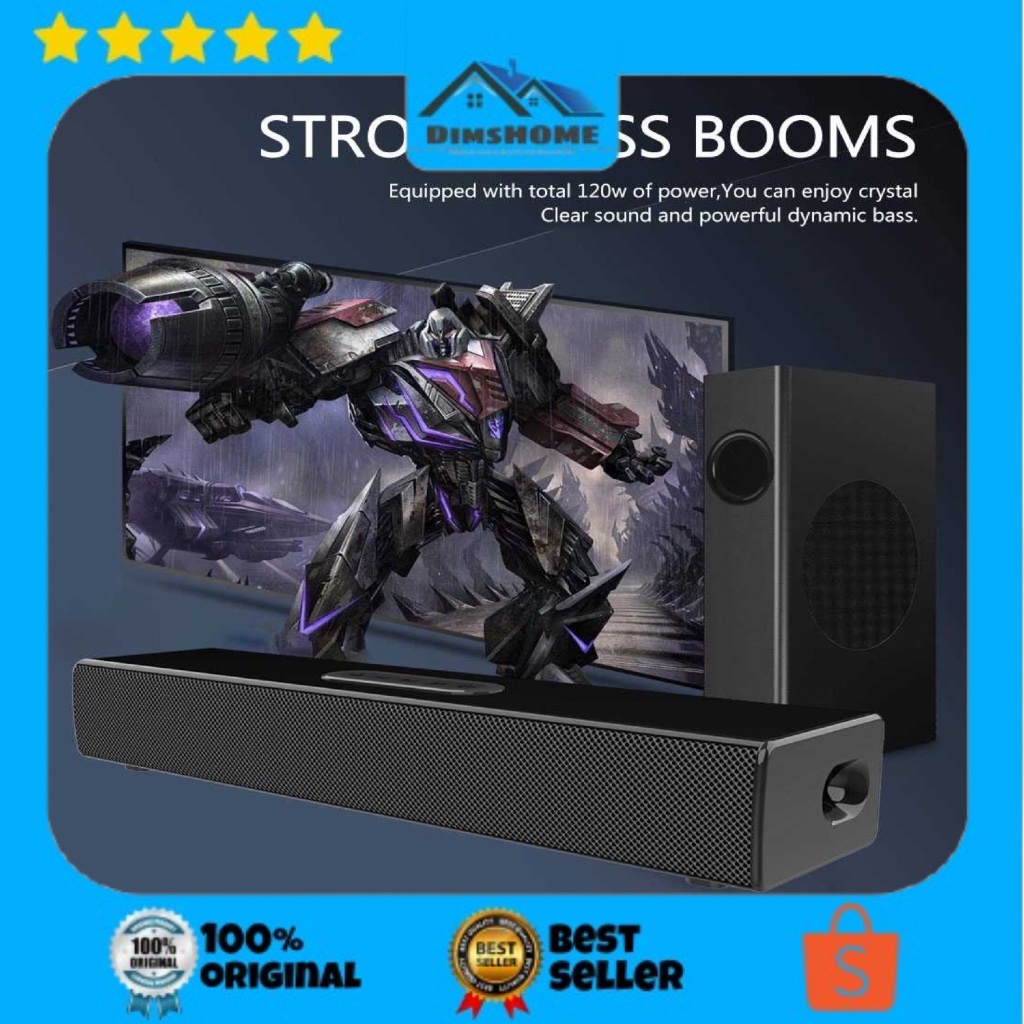 KLW Soundbar Bluetooth Active Speaker Stereo Bass Subwoofer 80W - S22