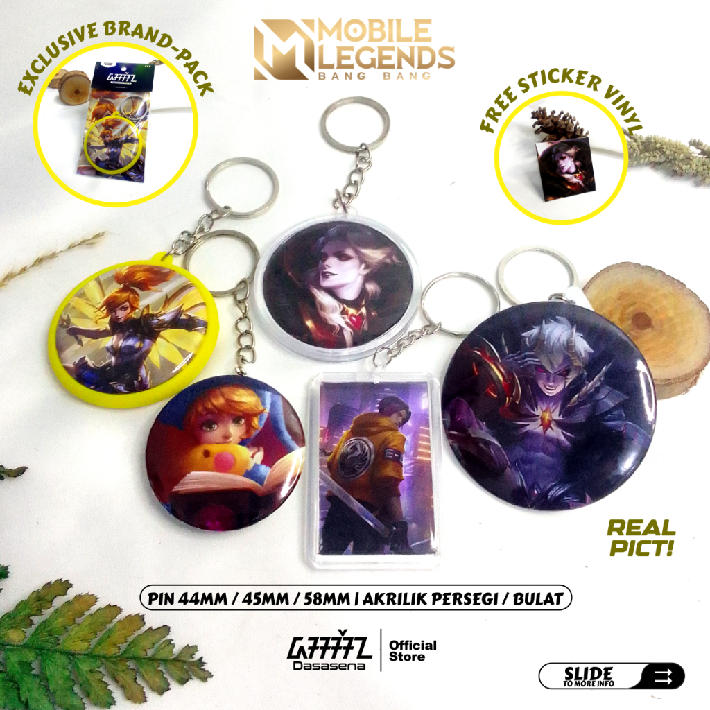 [FREE STIKER] Gantungan Kunci Hero ML Mobile Legend Lancelot Alucard Ling Nana