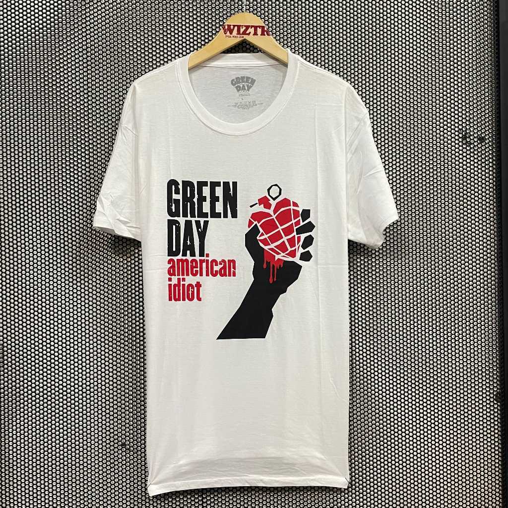 T Shirt Band Official GREEN DAY - AMERICAN IDIOT WHITE original