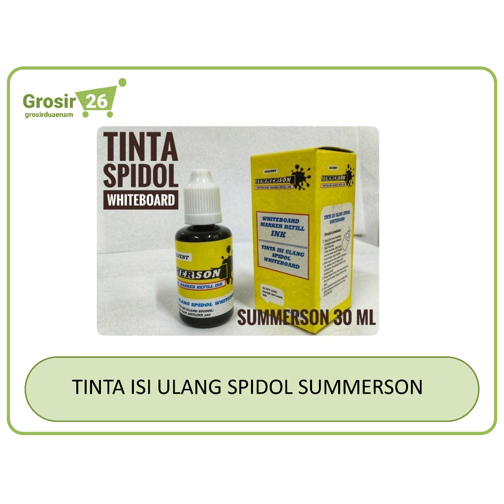 

(1 pcs) tinta / isi ulang / refill spidol whiteboard summerson 30 ml hitam
