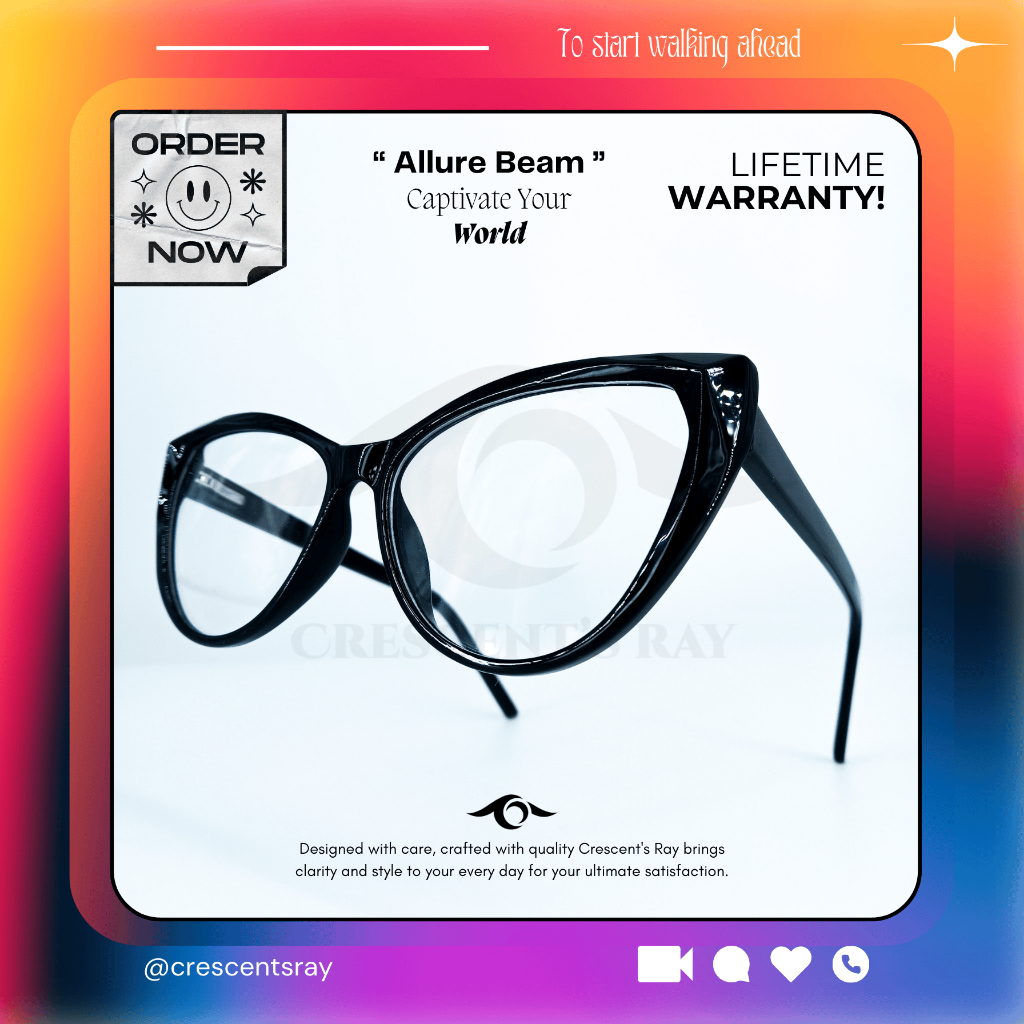 Crescent's Ray - Frame Kacamata Allure Beam (Cat Eye)