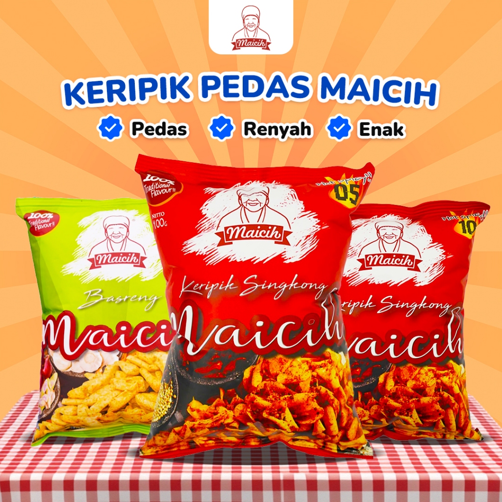 

Keripik Singkong Pedas Gurih Maicih / Basreng Pedas Maicih Level 3, Level 5, Level 10 Lengkap!