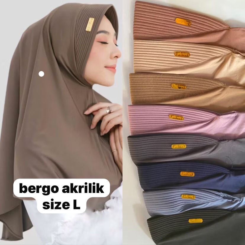 Premium Bergo Hamidah size L Akrilik dari Berlian Hijab – Tampil Memukau