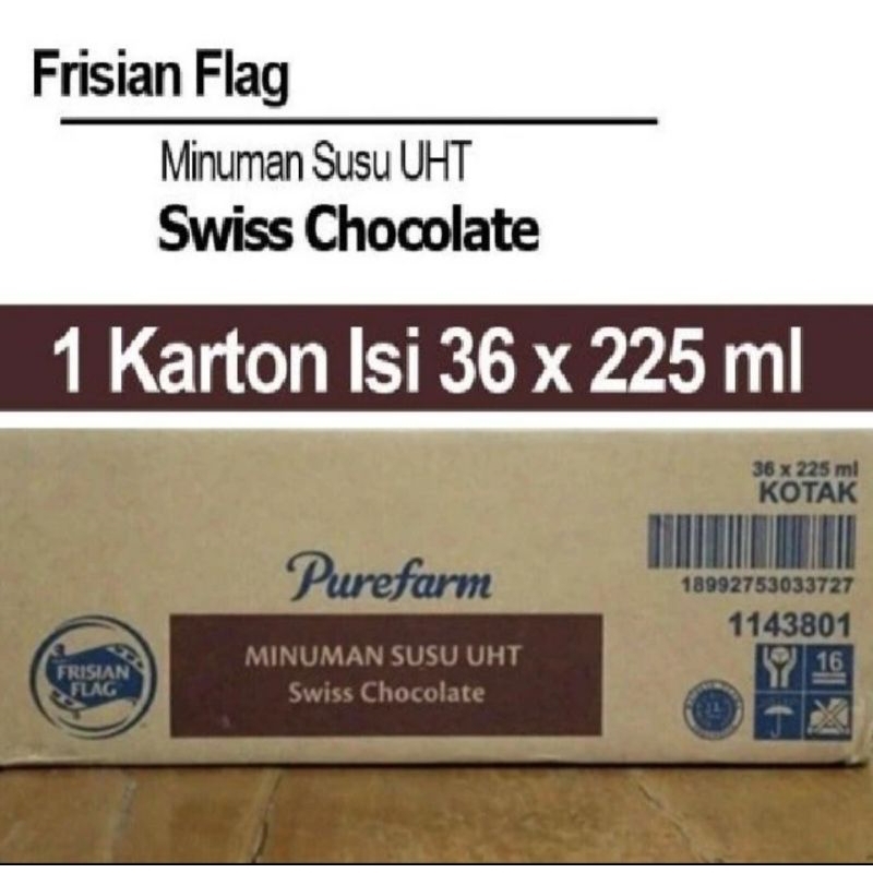 

Frisian Flag UHT Swiss Chocolate 225 ml - 1 dus isi 36 pcs