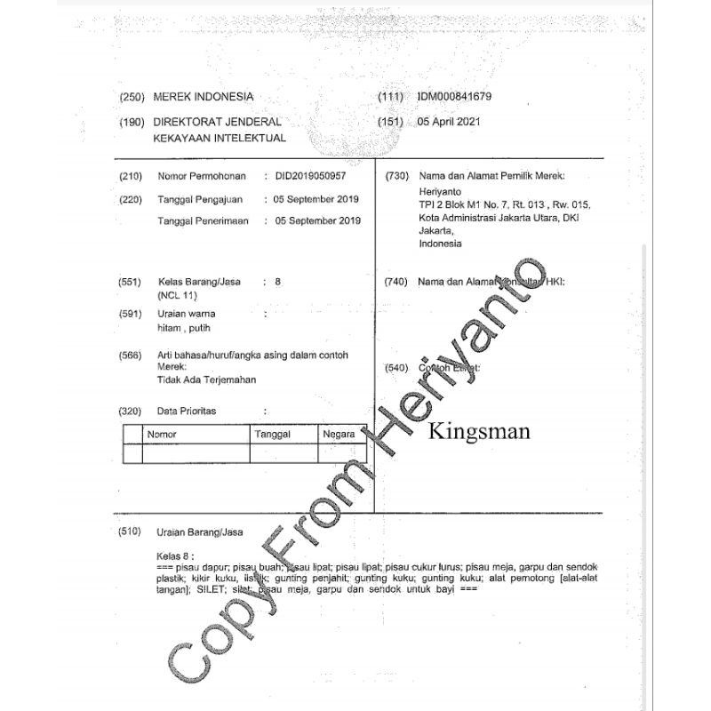 Pisau Cukur Kingsman Ferfect Pisau 3