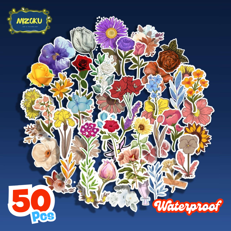 

STICKER PACK ANTI AIR BUNGA VINTAGE FLOWER UNTUK SCRAPBOOK | TUMBLER | HP | LAPTOP | KOPER | HELM | MOTOR | WATERPROOF