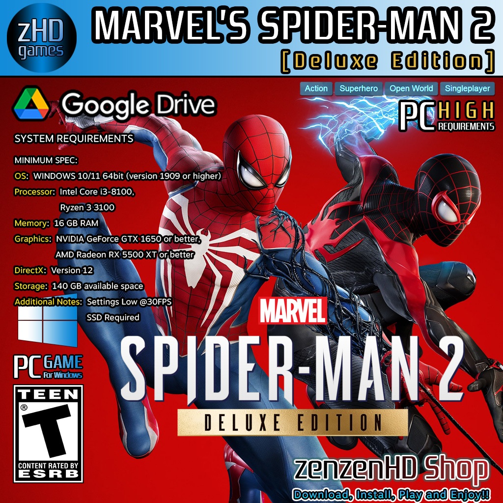 MARVEL'S SPIDER-MAN 2 [Deluxe Edition] | Marvels SpiderMan 2 Include All DLC's PC Games