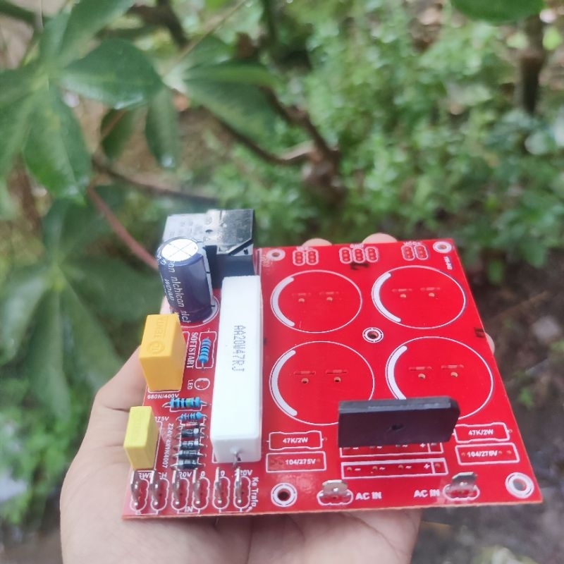 pcb psu 4 elco + softstart anti jeglek untuk power amplifier