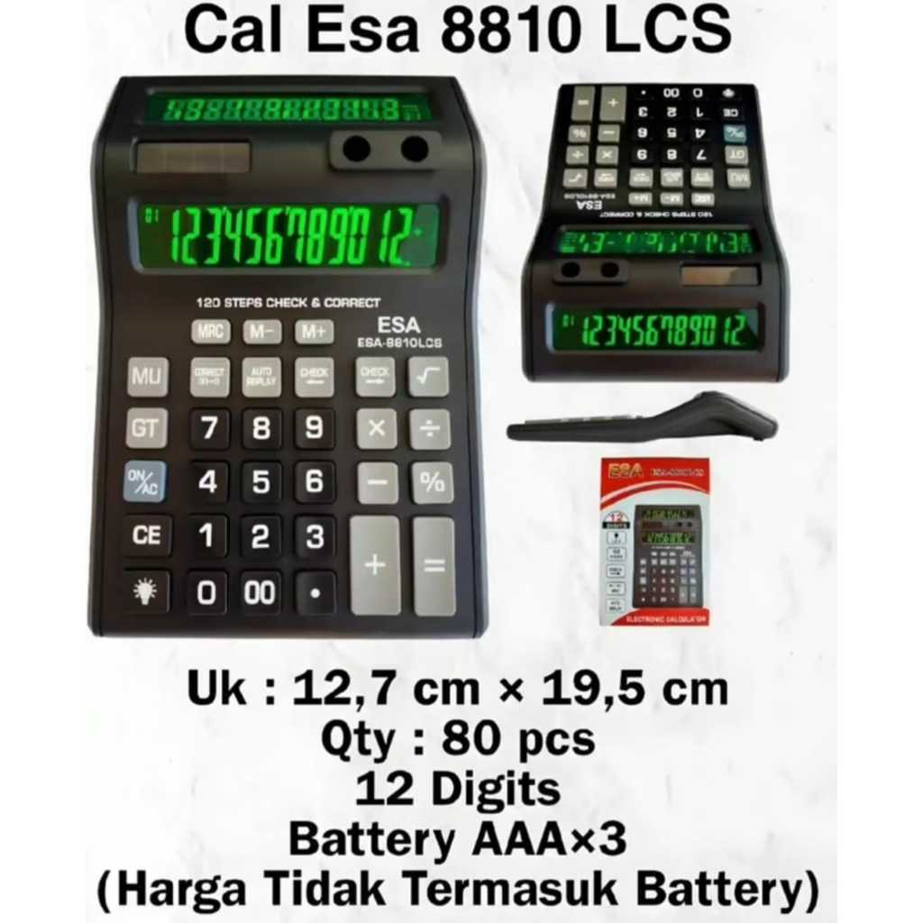 

Kalkulator Digital LED 8810 2 Layar 12 Digit ESA - Kalkulator Check / Calculator Dagang Besar / Kakulator