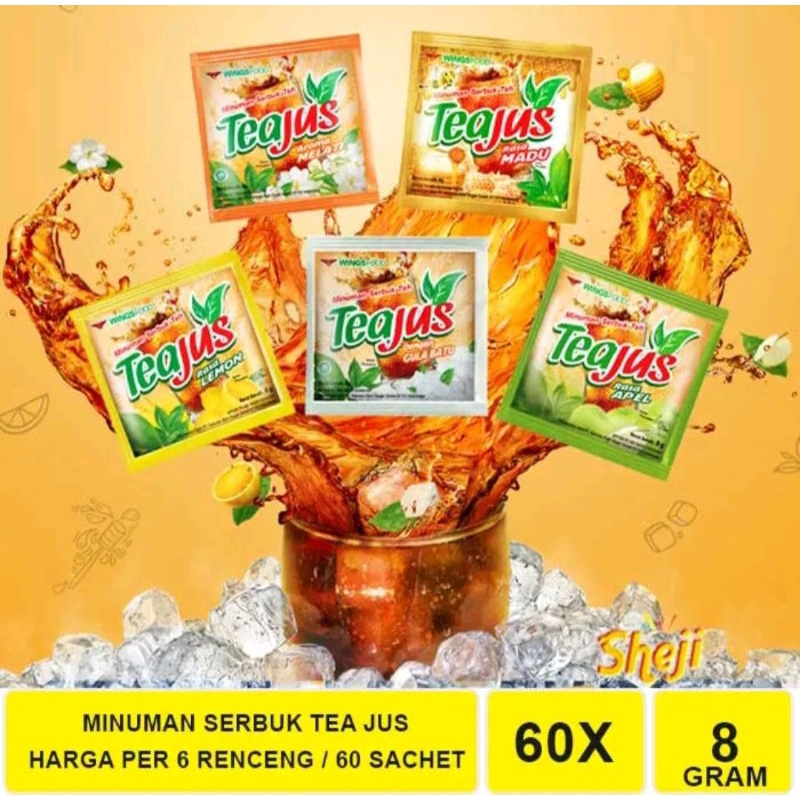 

6 Renceng / 60 Sachet minuman serbuk TEA JUS