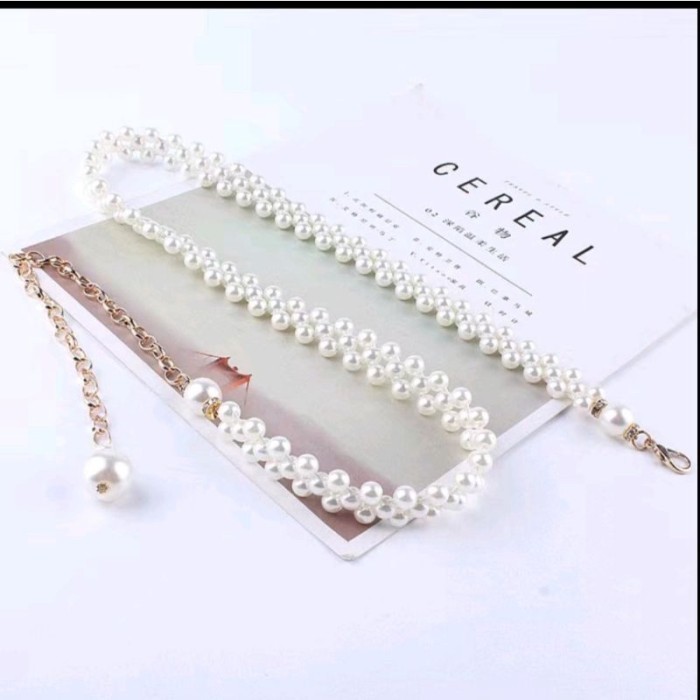 IKAT BELT MUTIARA KOMBINASI/SABUK MUTIARA/MUTIARA RANTAI