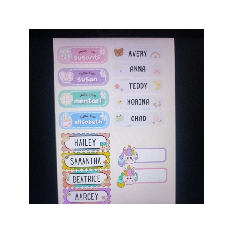 

label nama karakter anak