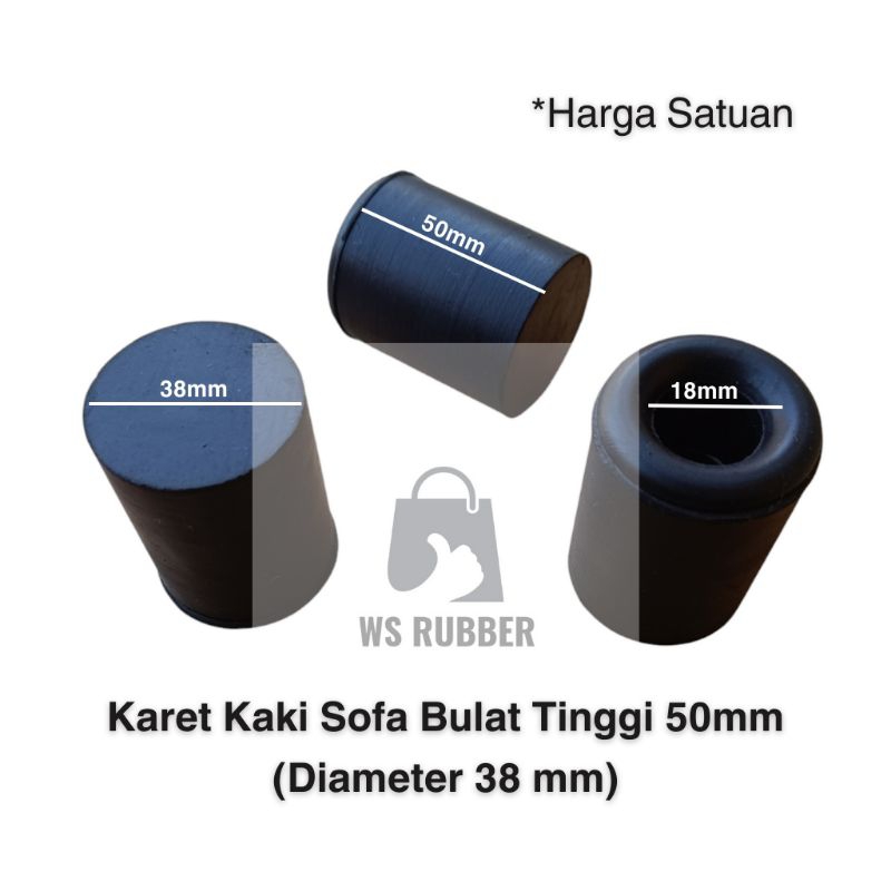 Karet Kaki Sofa Tinggi 50mm Karet Kaki Box Speaker Tebal Karet Kaki Sofa Bulat