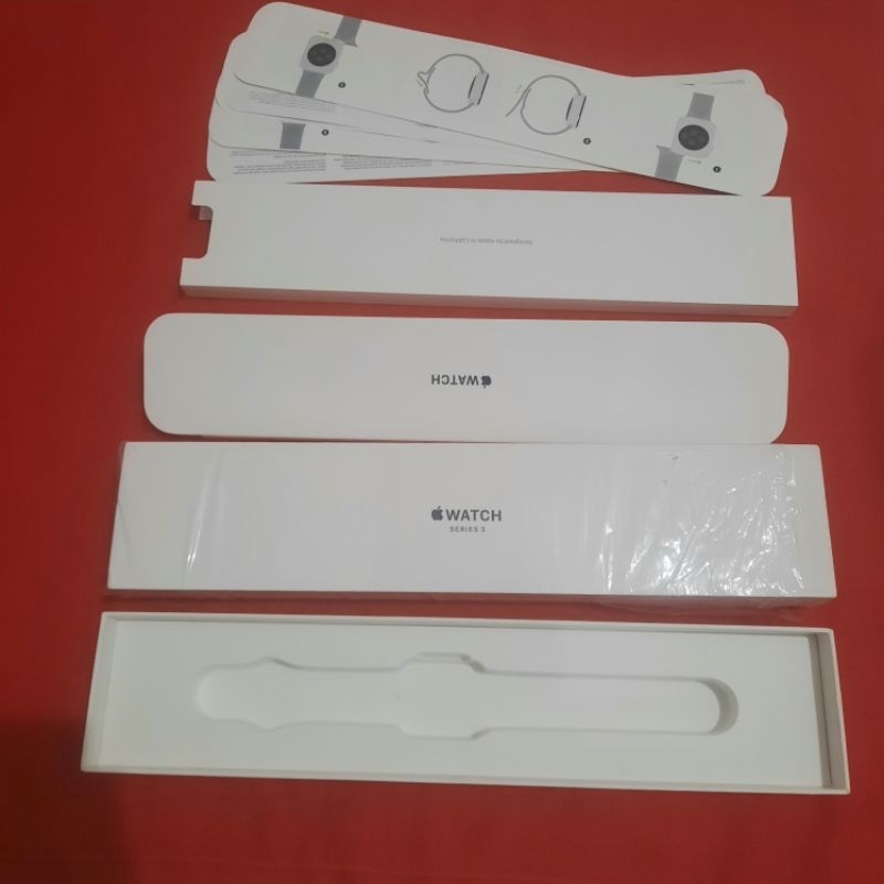 dus box smart watch iwatch apple watch series 3 38 mm silver aluminum lengkap manual book