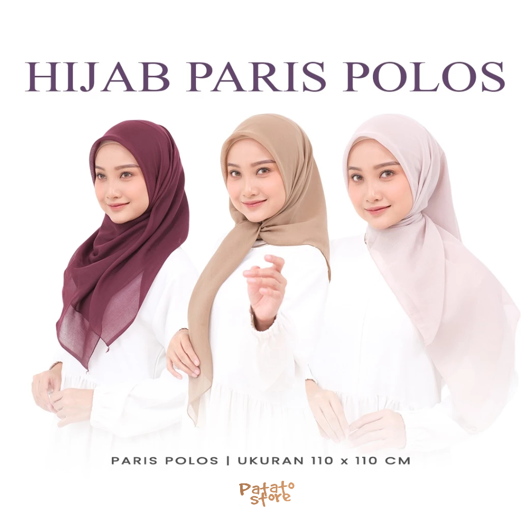 Kerudung Segi Empat Jilbab Paris Premium Merk Varisha
