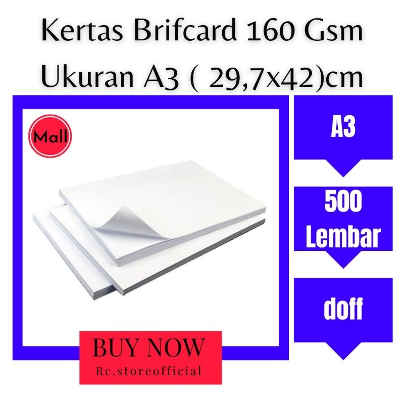 

[ 500 lembar ] Kertas briefcard A3