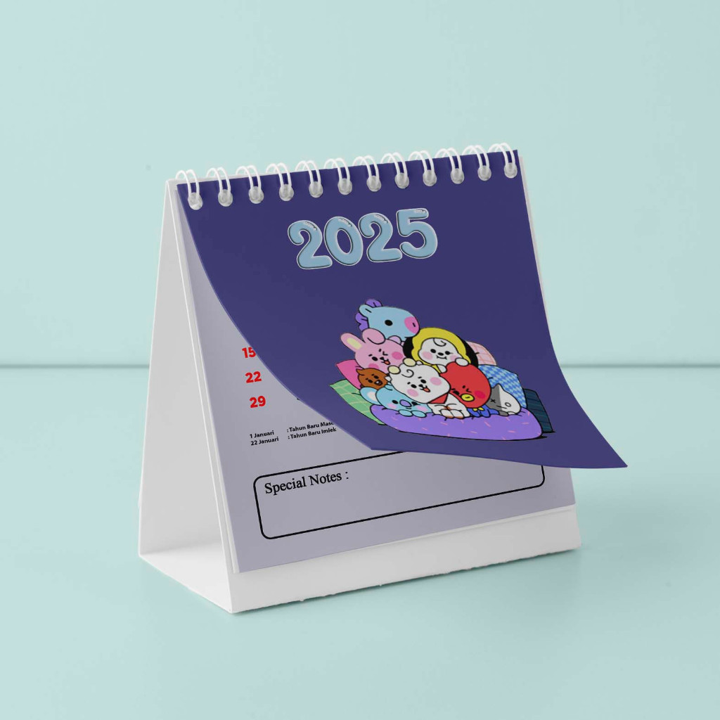 

Kalender Meja Mini 2025 Portable Edisi BT21 II Praktis dan Berkualitas II Custom