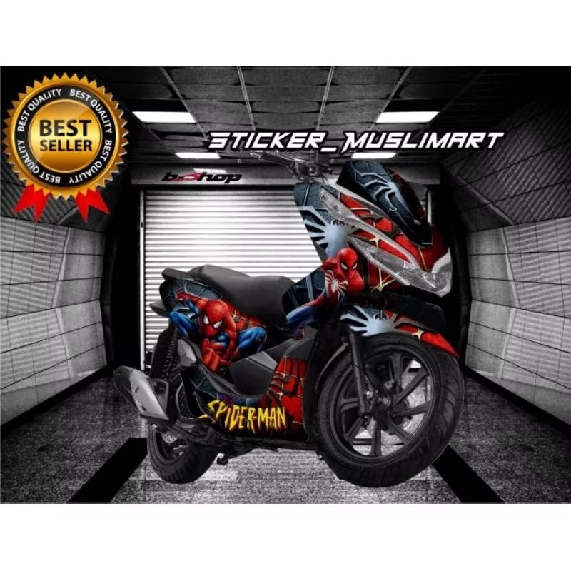 Decal Sticker PCX 150 motif Spiderman variasi Full body Fullset