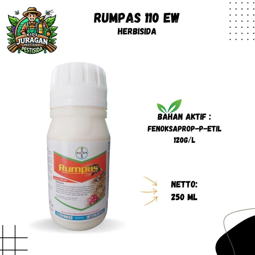 RUMPAS 110EW 250ML HERBISIDA (mengendalikan gulma pada tanaman cabe, bawang merah dan kacang)
