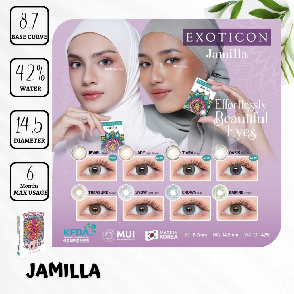 New Jamilla Softlens Warna Arabian Look Dia. 14.50mm By X2 Normal