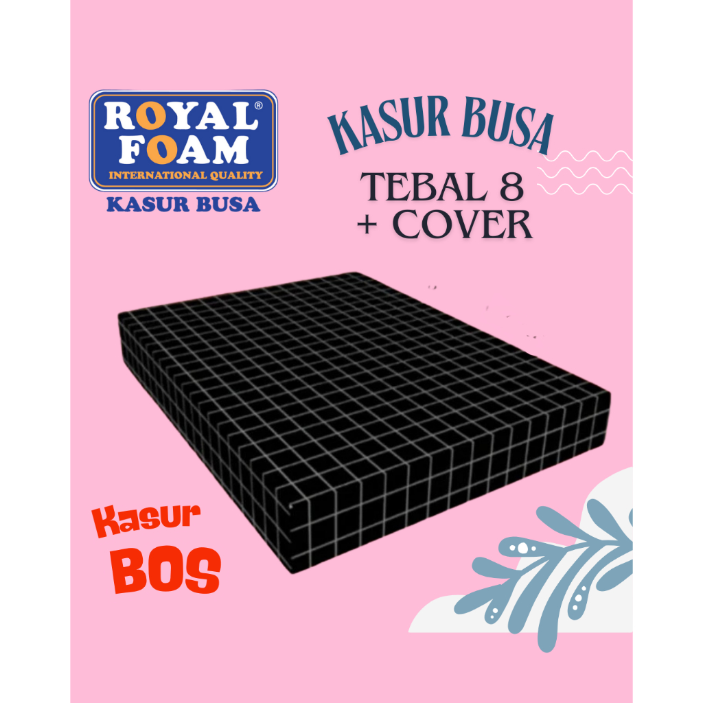 KASUR BOS BUSA TEBAL 8 + COVER YELLOW ROYAL FOAM