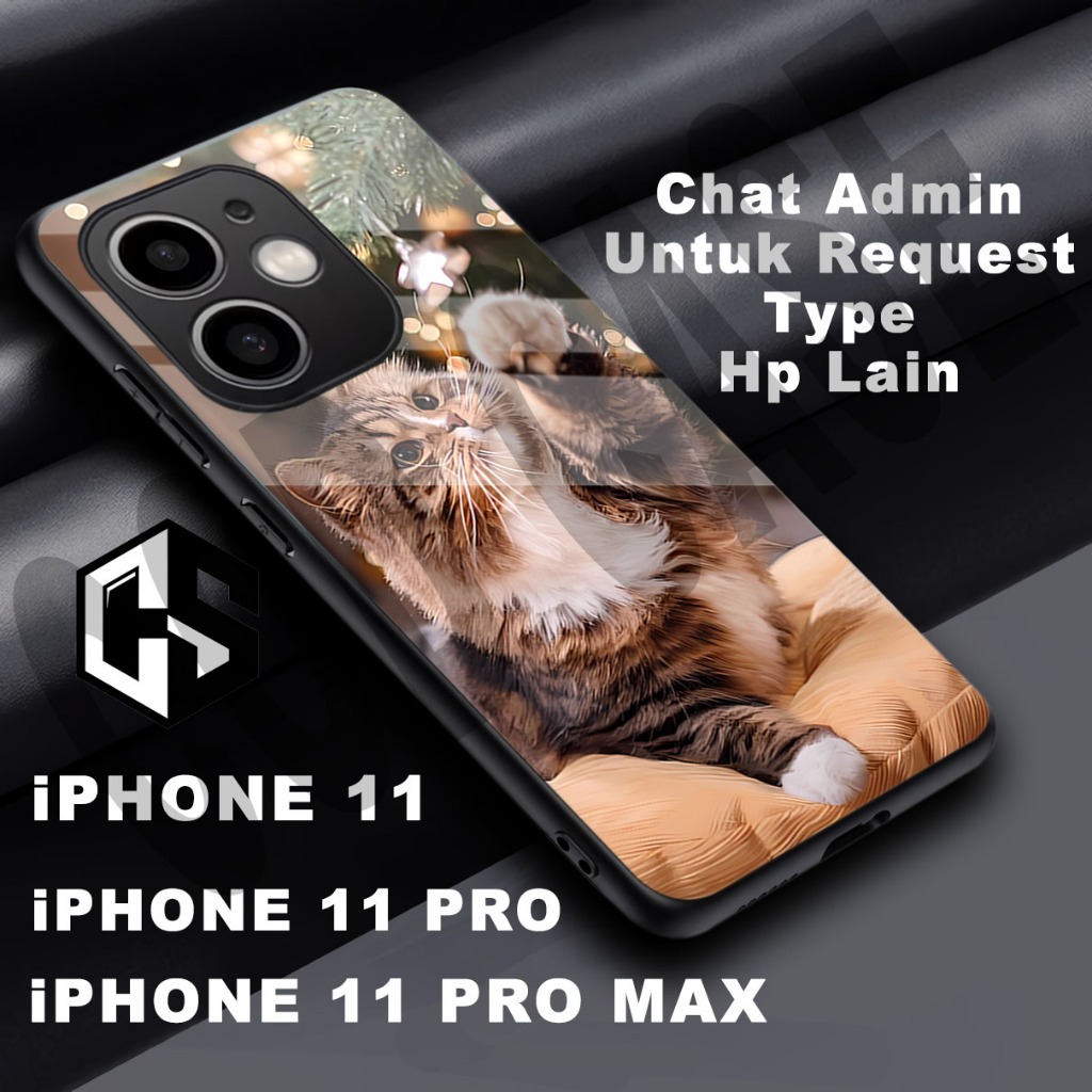 (COD 107) Softcase glossy kilau untuk type Hp IPHONE 11 / Motif Kucing/case iphone 11 pro/casing iph
