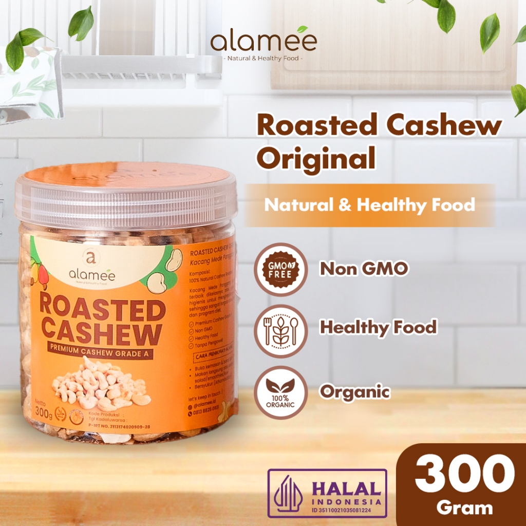 

ALAMEE Kacang Mede Panggang Roasted Cashew Mete Mente Oven Matang 300 gram