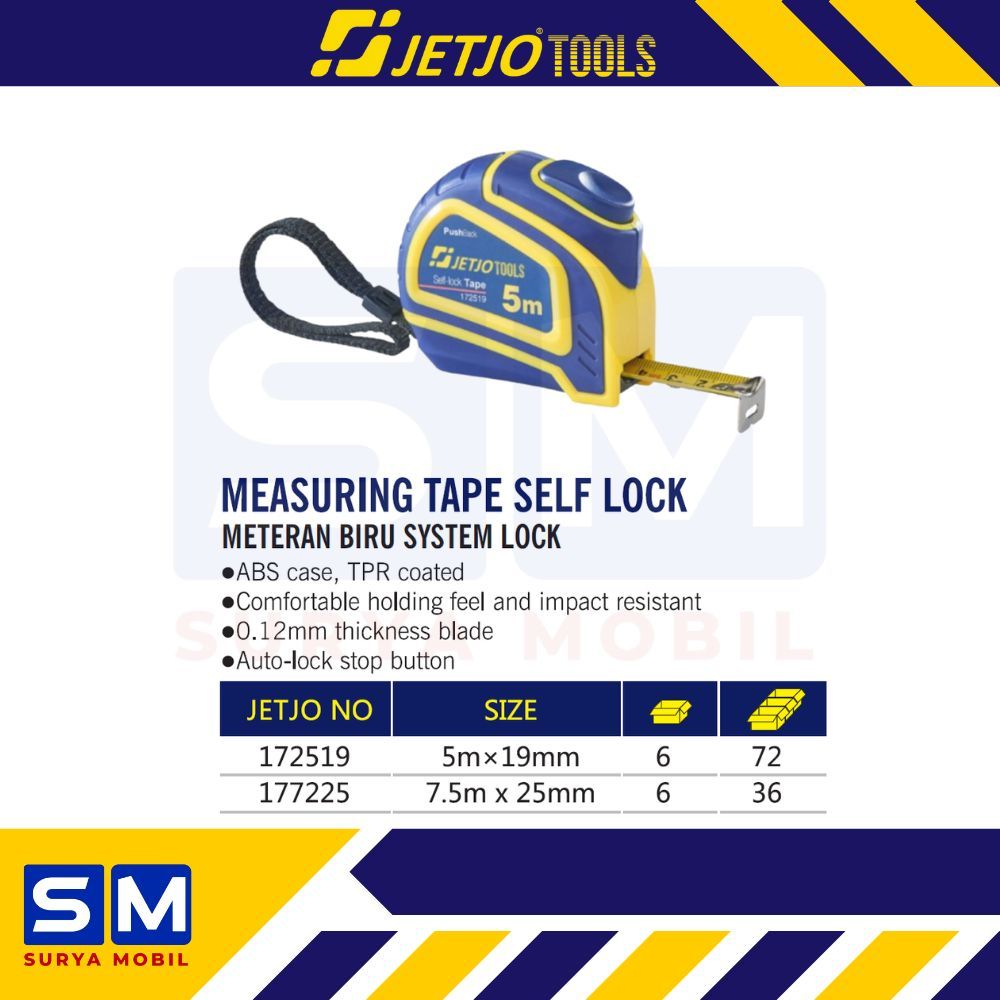 Meteran 5m / Measuring Tape Self Lock Jetjo Tool Lakoni Pro (172519 / 177225)