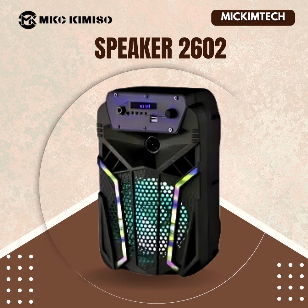 KIMISO 2602 Speaker Bluetooth Karaoke Portabel / Salon Karaoke Gratis Mic