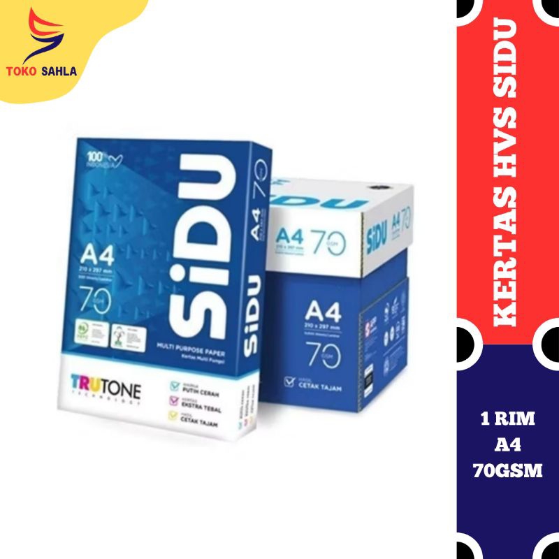 

Kertas HVS sidu A4 70gsm / kertas HVS A4 1rim murah berkualitas