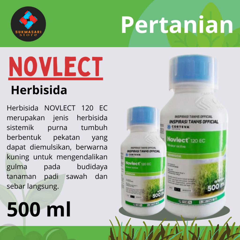 Novlect 120 EC 500ml Herbisida Sistemik Selektif Obat Pembasmi Gulma Rumput Padi Corteva