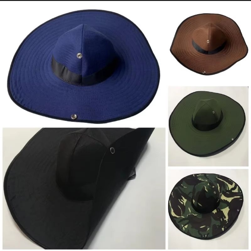 Topi petani topi meksiko lebar topi berkebun topi koboy topi nelayan lebar