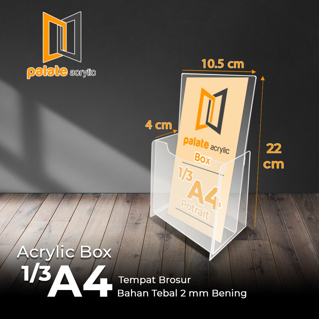 

AKRILIK RAK TEMPAT BROSUR AKRILIK - 1/3 A4 MODEL JADI