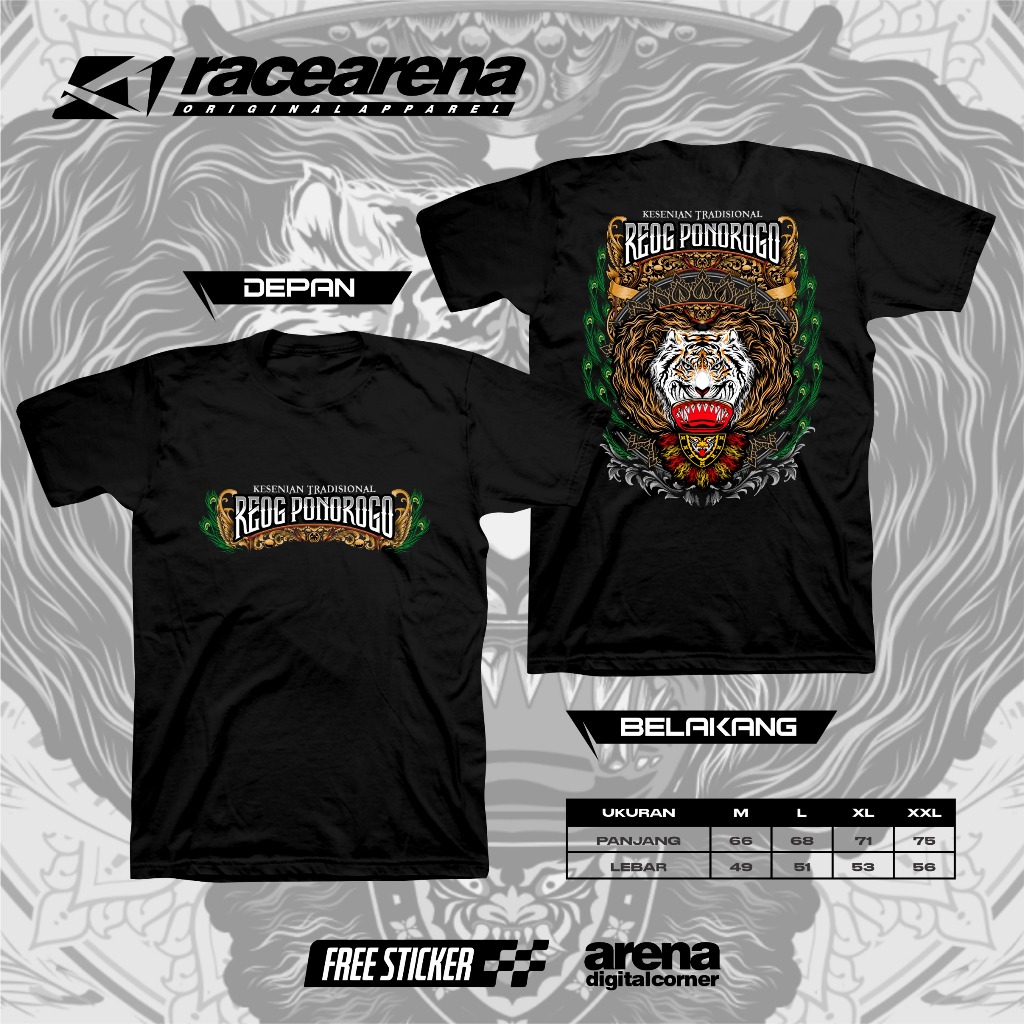 kaos DADAK MERAK REOG PONOROGO kesenian tradisional asli INDONESIA
