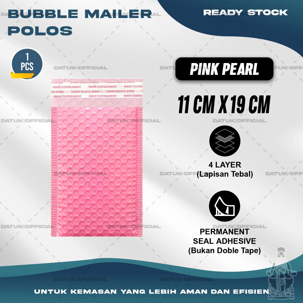 

Plastik Packing BUBBLE MAILER Pink Kantong Polybubble Amplop Bubble Envelope Polymailer Olshop Polos Ukuran 11X19