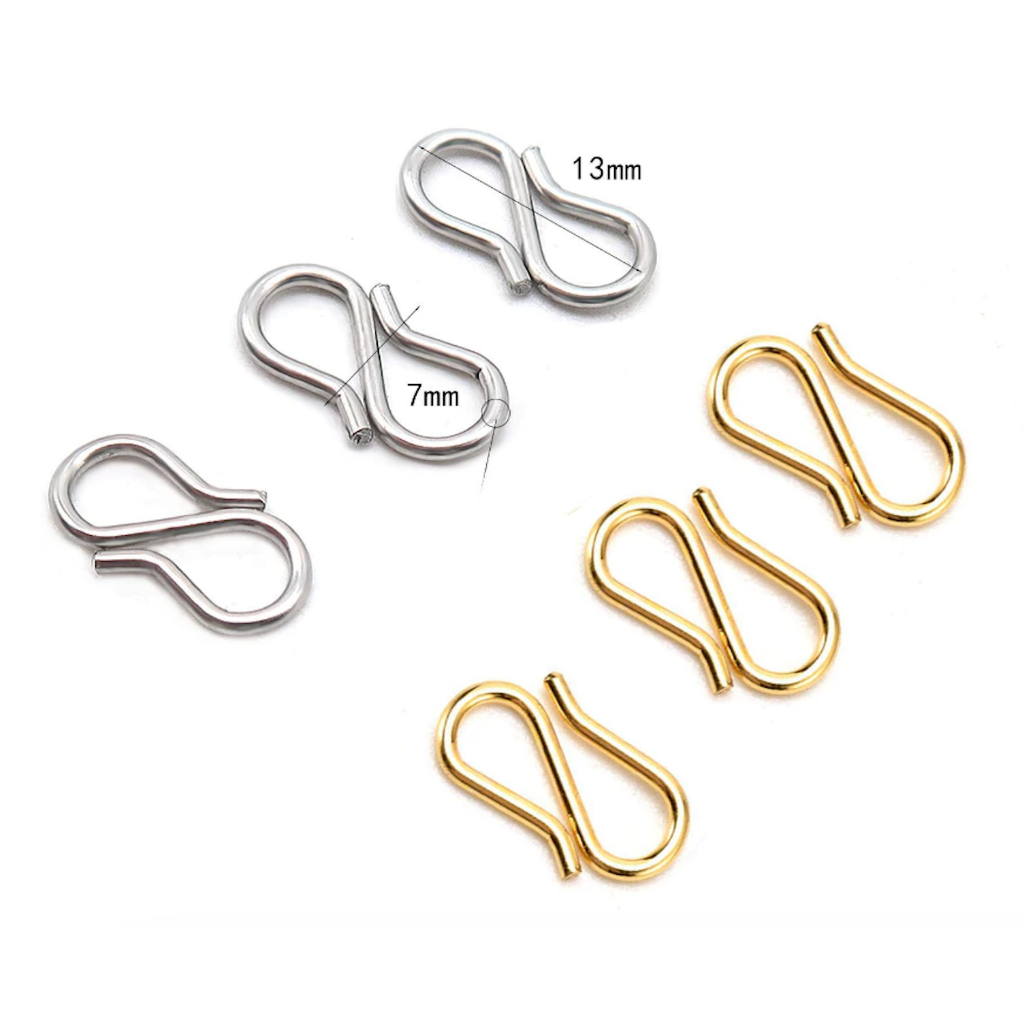 Kaitan Kokot Pengait Titanium Gelang+ Kalung Model S Titanium Stainless Steel Anti Karat Anti Luntur